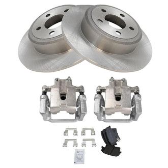 TRQ® - Rear Disc Brake Kit with Semi-Metallic Pads and Calipers