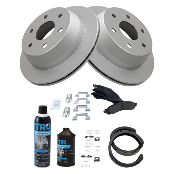 TRQ® - Rear Disc Brake Kit with Ceramic Pads and Shoes