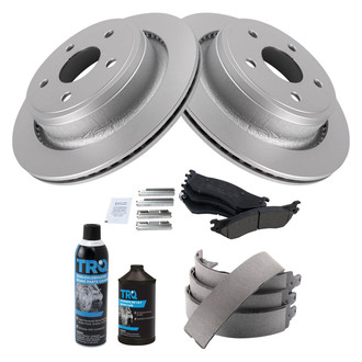 TRQ® - Rear Disc Brake Kit with Ceramic Pads and Shoes