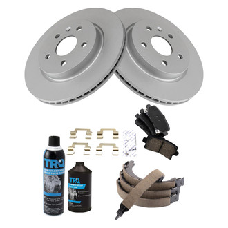 TRQ® - Rear Disc Brake Kit with Ceramic Pads and Shoes