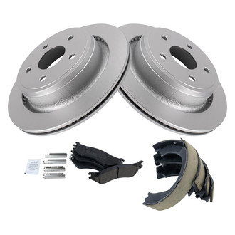 TRQ® - Rear Disc Brake Kit with Ceramic Pads and Shoes