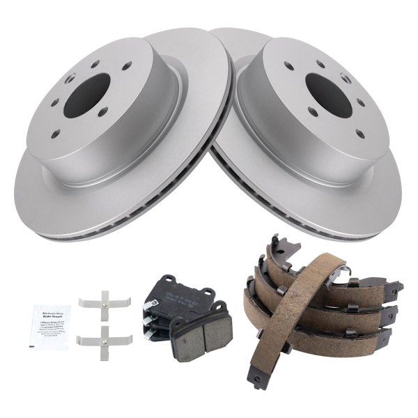 TRQ® - Rear Disc Brake Kit with Ceramic Pads and Shoes