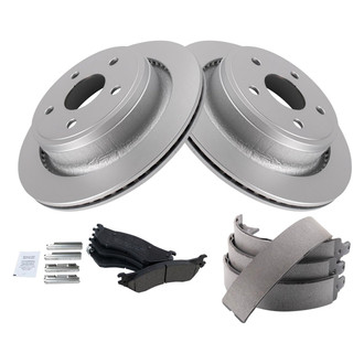 TRQ® - Rear Disc Brake Kit with Ceramic Pads and Shoes