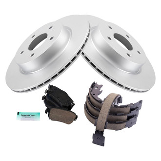 TRQ® - Rear Disc Brake Kit with Ceramic Pads and Shoes
