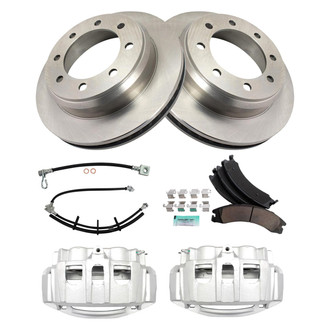 TRQ® - Rear Disc Brake Kit with Ceramic Pads, Calipers and Hoses