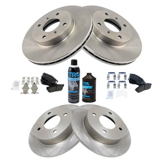 TRQ® - Front and Rear Disc Brake Kit with Ceramic Pads