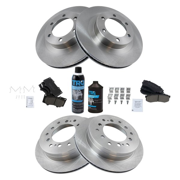 TRQ® - Front and Rear Disc Brake Kit with Ceramic Pads