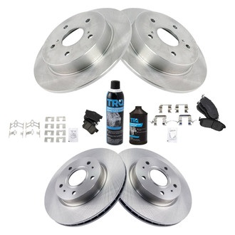 TRQ® - Front and Rear Disc Brake Kit with Ceramic Pads