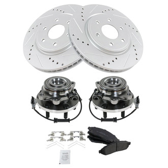 TRQ® - Performance Semi-Metallic Brake Kit with Hub Assemblies