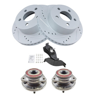 TRQ® - Performance Semi-Metallic Brake Kit with Hub Assemblies