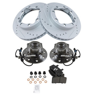 TRQ® - Performance Semi-Metallic Brake Kit with Hub Assemblies
