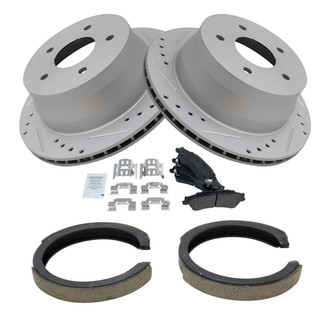 TRQ® - Performance Semi-Metallic Brake Kit with Parking Brake Shoes