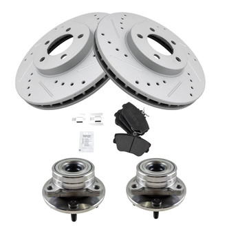 TRQ® - Performance Semi-Metallic Brake Kit with Hub Assemblies