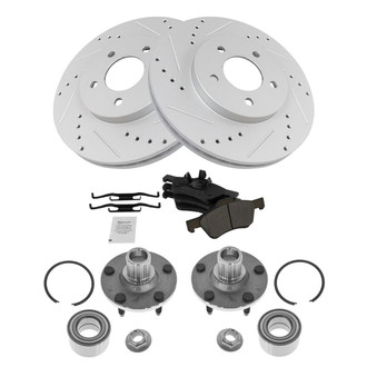 TRQ® - Performance Semi-Metallic Brake Kit with Hub Assemblies