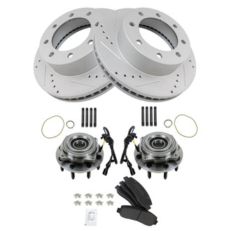TRQ® - Performance Semi-Metallic Front Brake Kit with Hub Assemblies