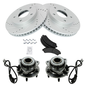 TRQ® - Performance Semi-Metallic Brake Kit with Hub Assemblies