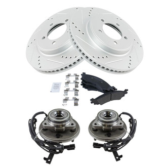 TRQ® - Performance Semi-Metallic Brake Kit with Hub Assemblies