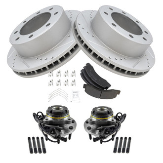 TRQ® - Performance Semi-Metallic Brake Kit with Hub Assemblies