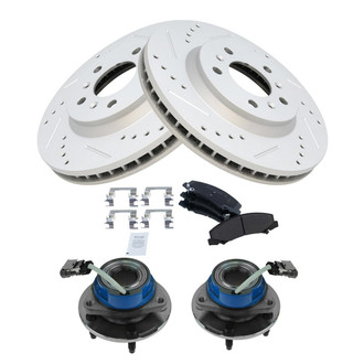TRQ® - Performance Semi-Metallic Brake Kit with Hub Assemblies