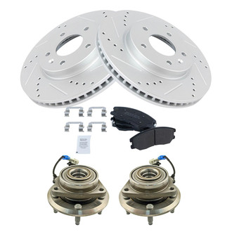 TRQ® - Performance Semi-Metallic Brake Kit with Hub Assemblies
