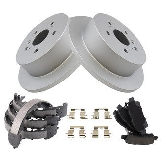 TRQ® - Performance Semi-Metallic Brake Kit with Parking Brake Shoes