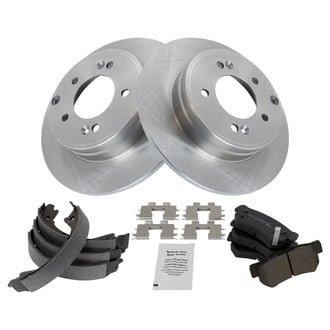TRQ® - Performance Semi-Metallic Rear Brake Kit with Parking Brake Shoes