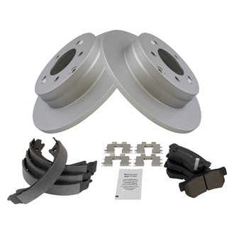 TRQ® - Performance Semi-Metallic Rear Brake Kit with Parking Brake Shoes
