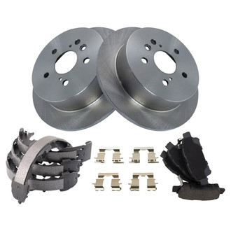 TRQ® - Performance Semi-Metallic Rear Brake Kit with Parking Brake Shoes