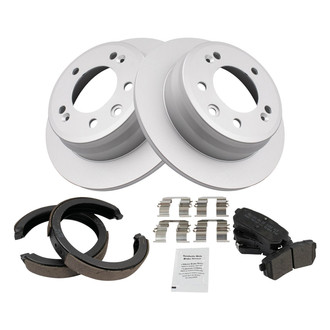 TRQ® - Performance Semi-Metallic Brake Kit with Parking Brake Shoes