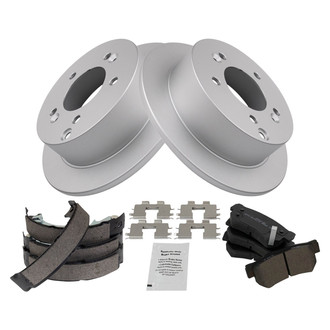 TRQ® - Performance Semi-Metallic Rear Brake Kit with Parking Brake Shoes