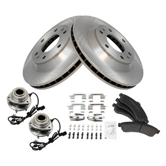 TRQ® - Performance Semi-Metallic Front Brake Kit with Hub Assemblies