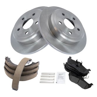 TRQ® - Performance Semi-Metallic Brake Kit with Parking Brake Shoes