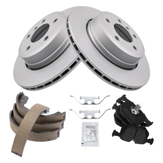 TRQ® - Performance Semi-Metallic Brake Kit with Parking Brake Shoes