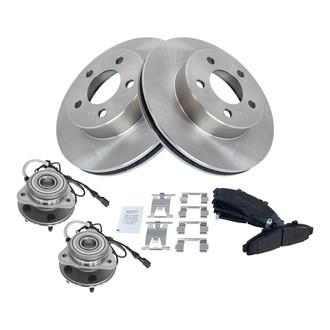 TRQ® - Performance Semi-Metallic Front Brake Kit with Hub Assemblies