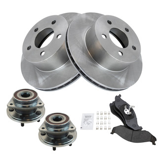 TRQ® - Performance Semi-Metallic Brake Kit with Hub Assemblies