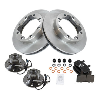 TRQ® - Performance Semi-Metallic Front Brake Kit with Hub Assemblies