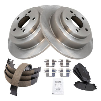 TRQ® - Performance Semi-Metallic Brake Kit with Parking Brake Shoes