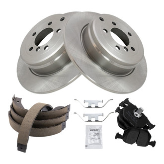TRQ® - Performance Semi-Metallic Rear Brake Kit with Parking Brake Shoes