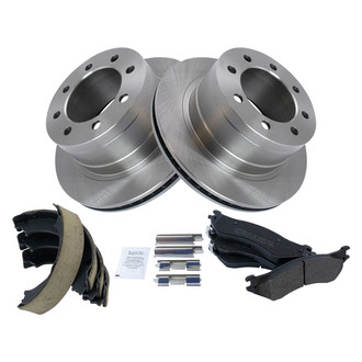 TRQ® - Performance Semi-Metallic Rear Brake Kit with Parking Brake Shoes