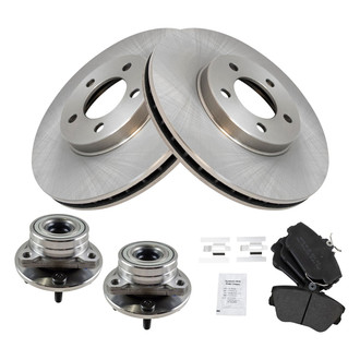 TRQ® - Performance Semi-Metallic Front Brake Kit with Hub Assemblies