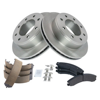 TRQ® - Performance Semi-Metallic Rear Brake Kit with Parking Brake Shoes