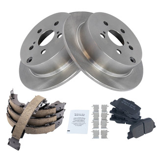 TRQ® - Performance Semi-Metallic Brake Kit with Parking Brake Shoes