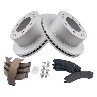 TRQ® - Performance Semi-Metallic Rear Brake Kit with Parking Brake Shoes