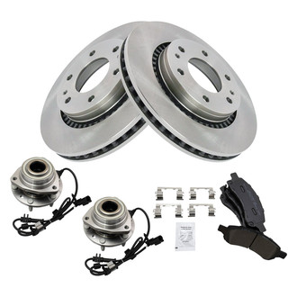 TRQ® - Performance Semi-Metallic Brake Kit with Hub Assemblies