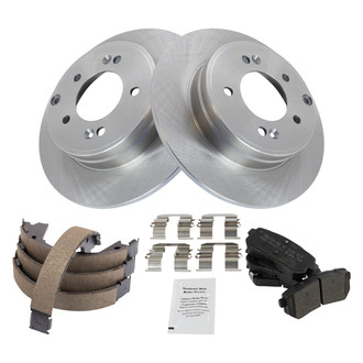 TRQ® - Performance Semi-Metallic Rear Brake Kit with Parking Brake Shoes