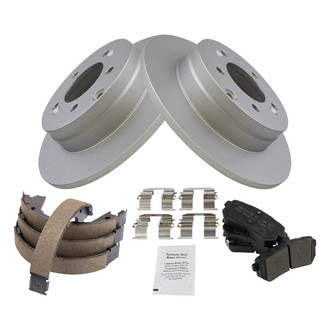 TRQ® - Performance Semi-Metallic Rear Brake Kit with Parking Brake Shoes