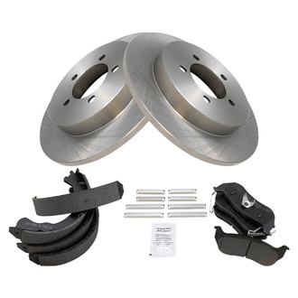 TRQ® - Performance Semi-Metallic Brake Kit with Parking Brake Shoes