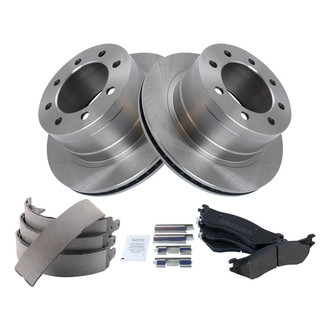TRQ® - Performance Semi-Metallic Rear Brake Kit with Parking Brake Shoes
