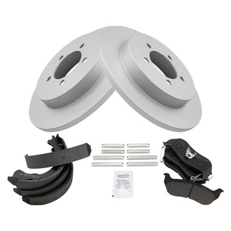 TRQ® - Performance Semi-Metallic Rear Brake Kit with Parking Brake Shoes