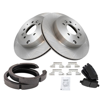 TRQ® - Performance Semi-Metallic Brake Kit with Parking Brake Shoes